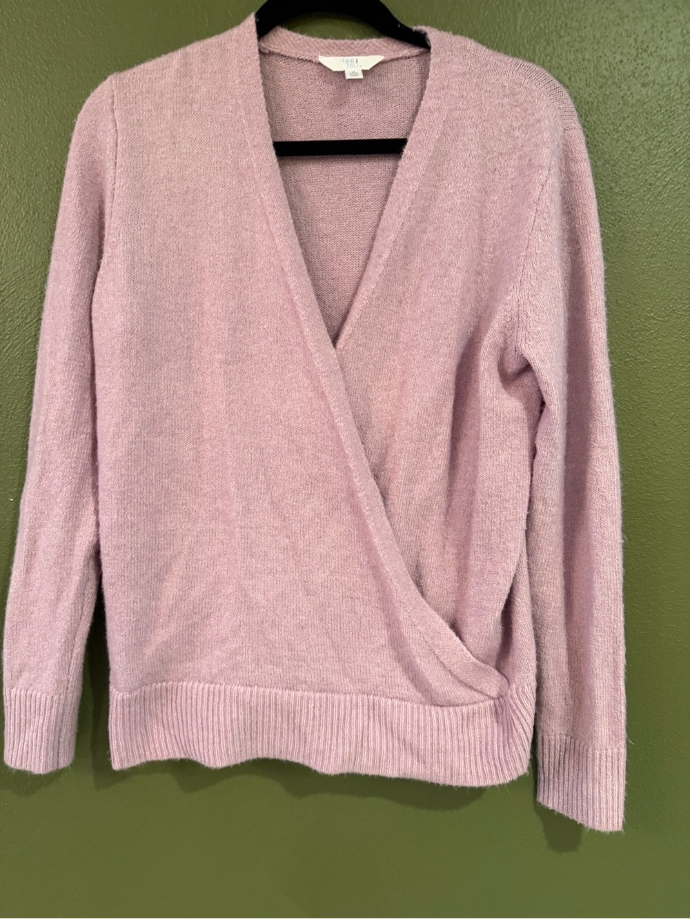 Time and Tru Dusty Rose V-Neck Wrap Sweater